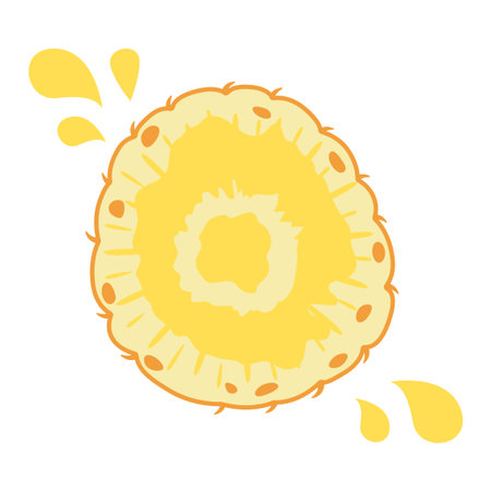 Sliced Fresh Pineapple Fruit Healthy Nutrition Vector Illustrationのイラスト素材