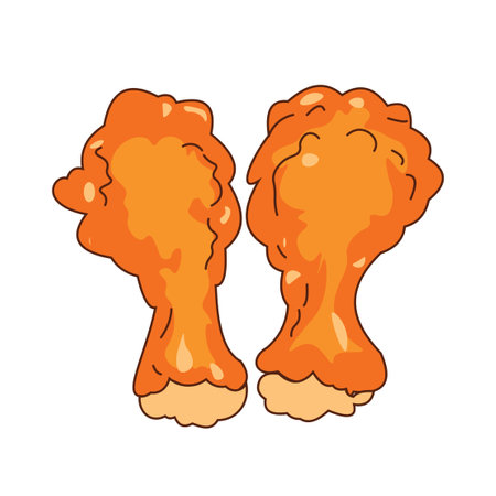 Crunchy Crispy Fried Chicken Drumstick Fast Junk Food Vector Illustrationのイラスト素材