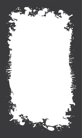 Abstract Black Ink Stain Watercolor Rough Rustic Vertical Frame Background with Copy Spaceのイラスト素材