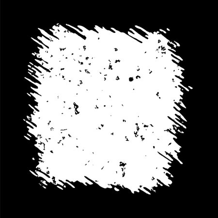 Square Black Slanted Brush Stroke Rough Frame Background with White Copy Spaceのイラスト素材