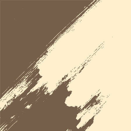 Abstract Brown Paint Brush Stroke on Cream Square Backgroundのイラスト素材