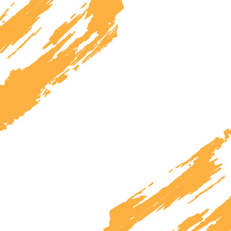 Abstract Yellow Paint Brush Stroke on White Square Backgroundのイラスト素材