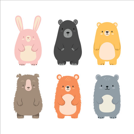 Cute Animal Plush Toysのイラスト素材