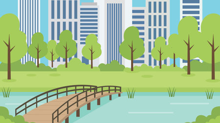 City Park Lake Spring Morningのイラスト素材