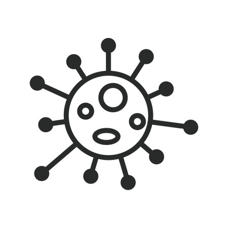 corona virus, bacteria with forbidden mark icon vector deign illustrationのイラスト素材