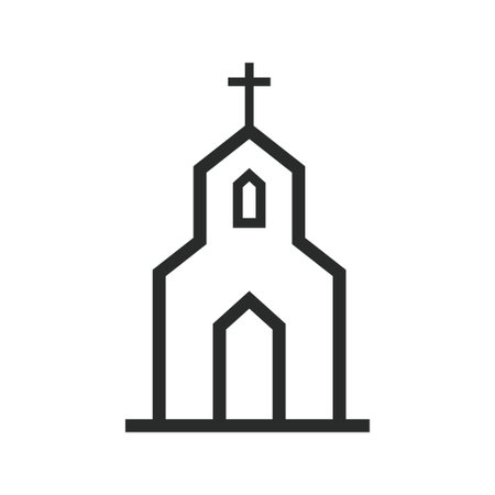 Church icon in flat style.  Church vector illustration on white isolated background.のイラスト素材