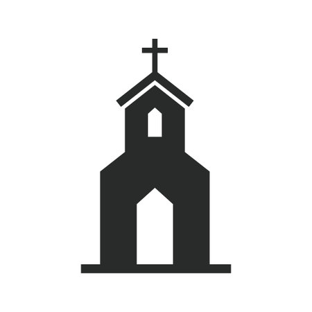 Church icon in flat style.  Church vector illustration on white isolated background.のイラスト素材