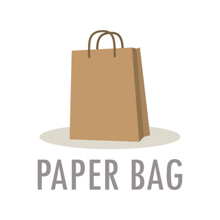 Paper bag icon isolated on white background. Vector illustration. Eps 10.のイラスト素材