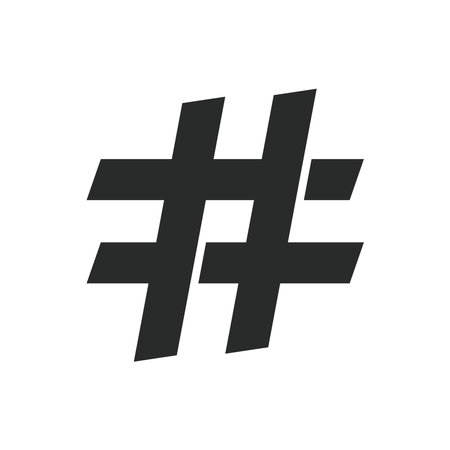 Hashtag icon in flat style. Hashtag vector illustration on white isolated background. Social media concept.のイラスト素材
