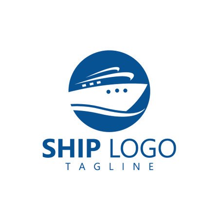Cruise ship logo design. Ship vector icon. Ship symbol.のイラスト素材