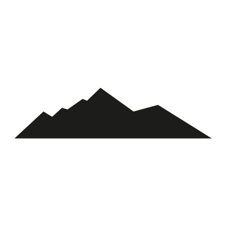 Mountains icon. Simple illustration of mountains vector icon for web design isolated on white backgroundのイラスト素材