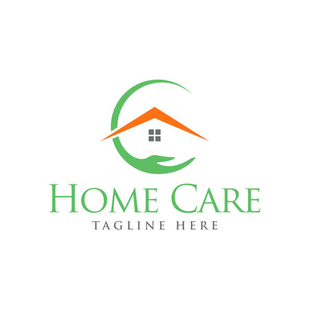 Home Care Logo Design Vector Template. Simple and Clean Logo Design.のイラスト素材