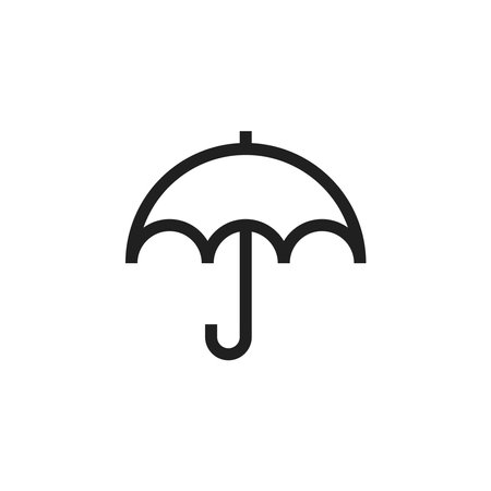 Umbrella icon in flat style. Rain protection vector illustration on white isolated background. Umbrella business concept.のイラスト素材