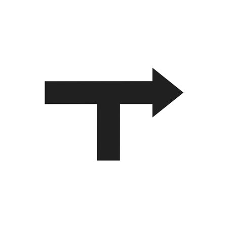 Right arrow icon in flat style. Left direction vector illustration on white isolated background. Right direction business concept.のイラスト素材