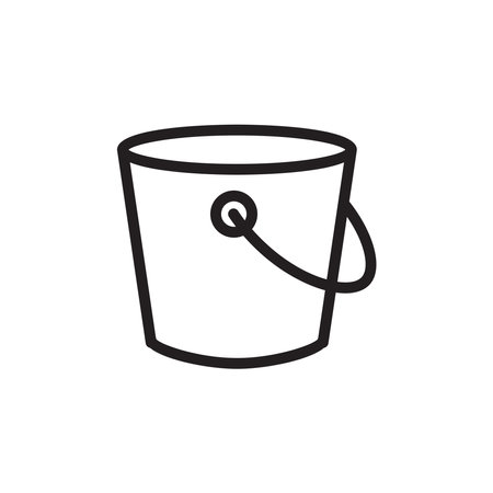 Bucket icon in flat style. Bucket vector illustration on white isolated background.のイラスト素材