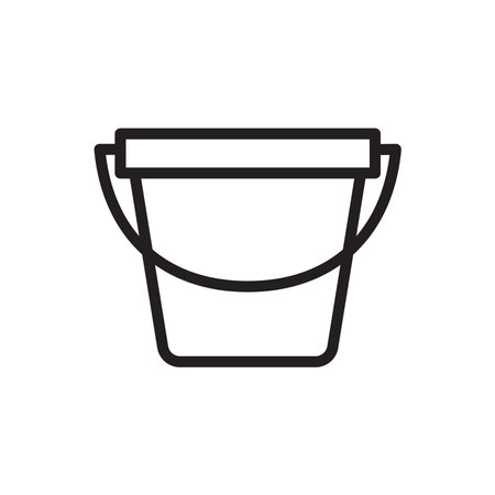 Bucket icon in flat style. Bucket vector illustration on white isolated background.のイラスト素材