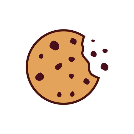 Cookie icon in flat style. cookie vector illustration on white isolated background.のイラスト素材