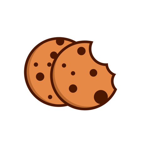 Cookie icon in flat style. cookie vector illustration on white isolated background.のイラスト素材