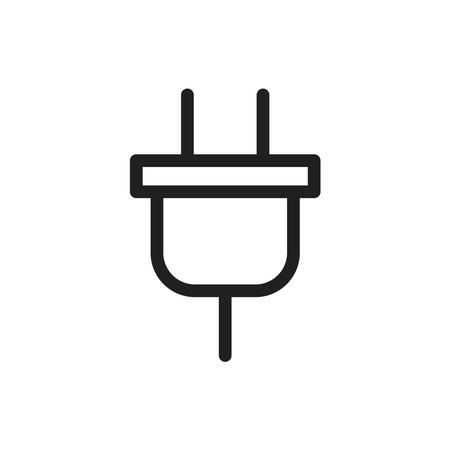 Plug icon in flat style. Power plug vector illustration on white isolated background. Power plug business concept.のイラスト素材