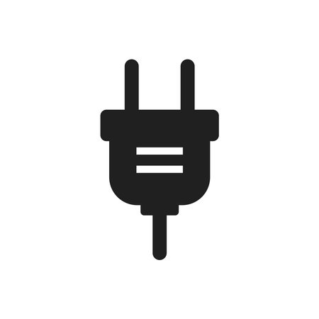 Plug icon in flat style. Power plug vector illustration on white isolated background. Power plug business concept.のイラスト素材