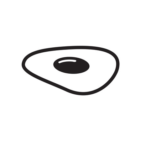 egg icon in flat color style. Egg with shadow isolated on white backgroundのイラスト素材