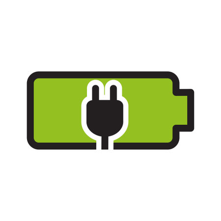 Battery charger Electric battery icon vector design illustrationのイラスト素材