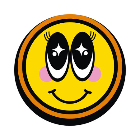 Cute Cartoon Smiley Face Iconのイラスト素材