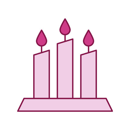 Three Pink Candles Iconのイラスト素材