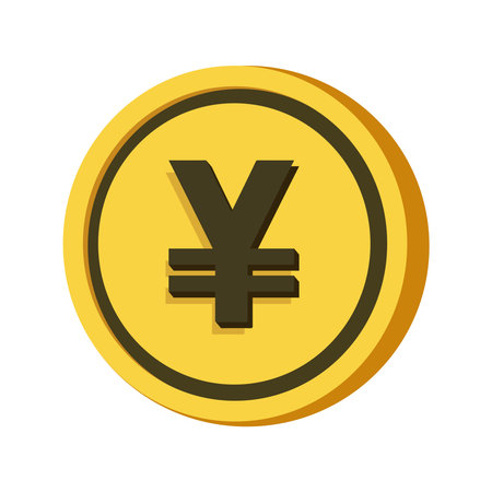 Yen coin icon. Money currency exchange and financial theme. Isolated design. Vector illustrationのイラスト素材