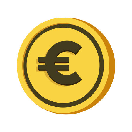 Euro coin icon. Flat illustration of euro coin vector icon for webのイラスト素材
