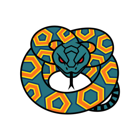 Snake head. Vector illustration. Isolated on a white background.
