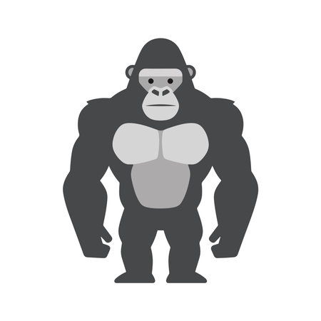 gorilla in black on a white background, vector illustration, eps