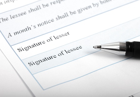 rental agreement, close-upの写真素材