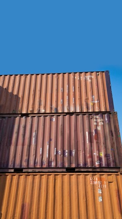 Containers waiting to be loadedの写真素材