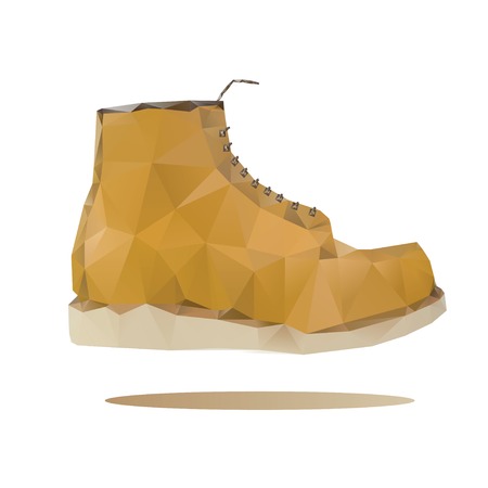 working boots Isolated on white backgroundの写真素材