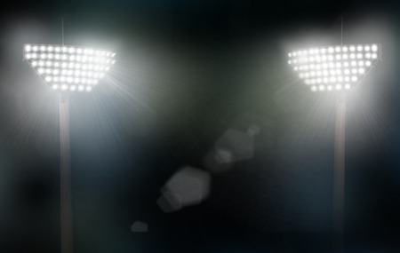 stadium lights flare effectの写真素材