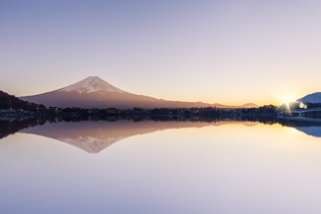 Mt Fuji view and the sunsetの写真素材