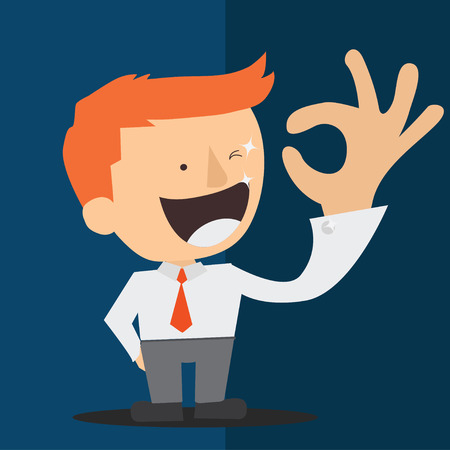 Young businessman gesturing okay, Business conceptのイラスト素材
