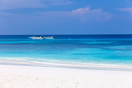 White crystal beach at Tachai Island, Thailandの写真素材