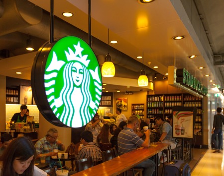 BANGKOK - JUNE 21 :  Starbuck coffe shop at Suvanaphumi Airport, JUNE 21, 2014,Suvarnabhumi airport is world's 4th largest single-building airport terminal.のeditorial素材