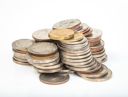 several money stacksの写真素材