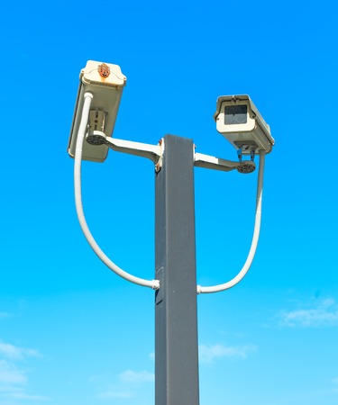 Security Camera CCTV with blue sky