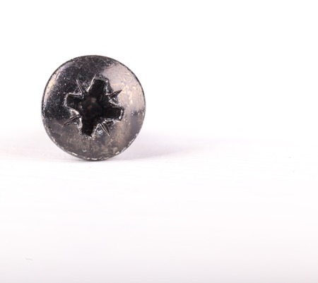 Screws located on a white backgroundの写真素材