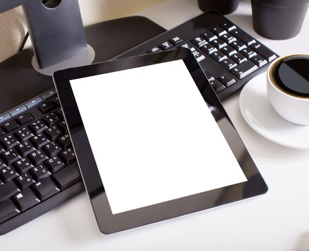 tablet touch pad computer gadget is in the officeの写真素材