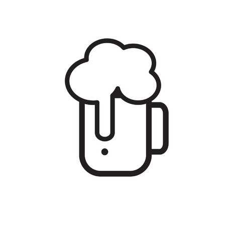 beer icon thin line for web and mobile, modern minimalistic flat design.のイラスト素材
