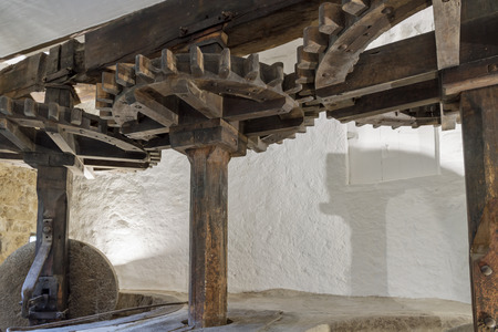 The workings of an olive mill in the balagne region of Corsicaの写真素材