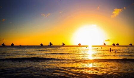 Boracay Island Sunset duskの写真素材