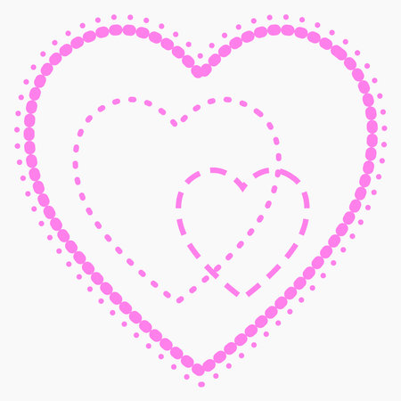 Cute hearts vector valentines day birthday or anniversaryのイラスト素材