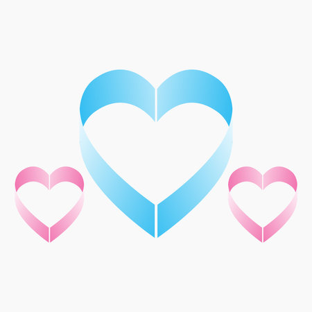 Cute hearts vector valentines day birthday or anniversaryのイラスト素材