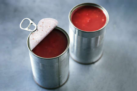 Tinned Tomatoes Food Backgroundの写真素材